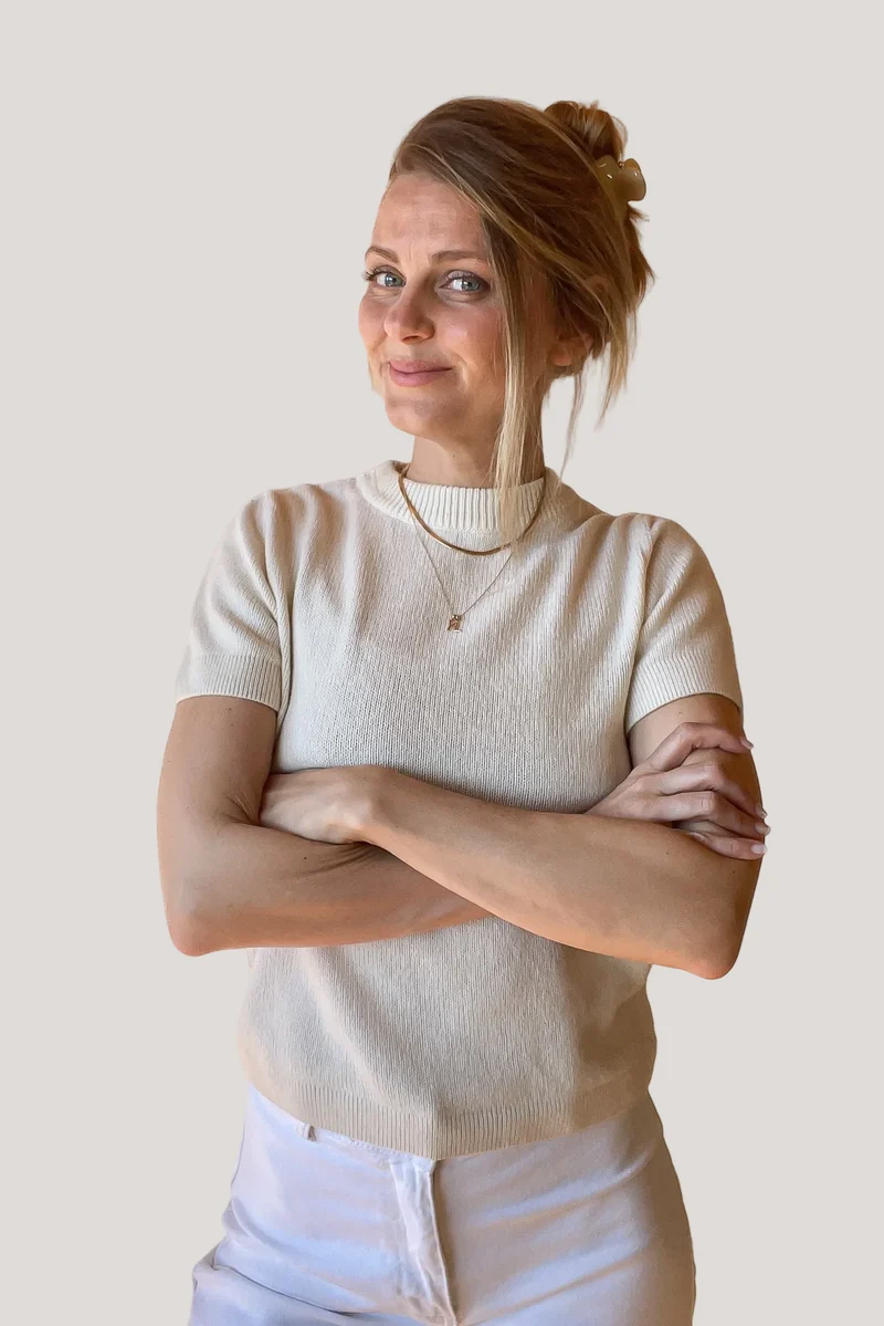 Ecru T-Shirt Vera aus Bio-Baumwolle & recyceltem Kaschmir von Pura Clothing