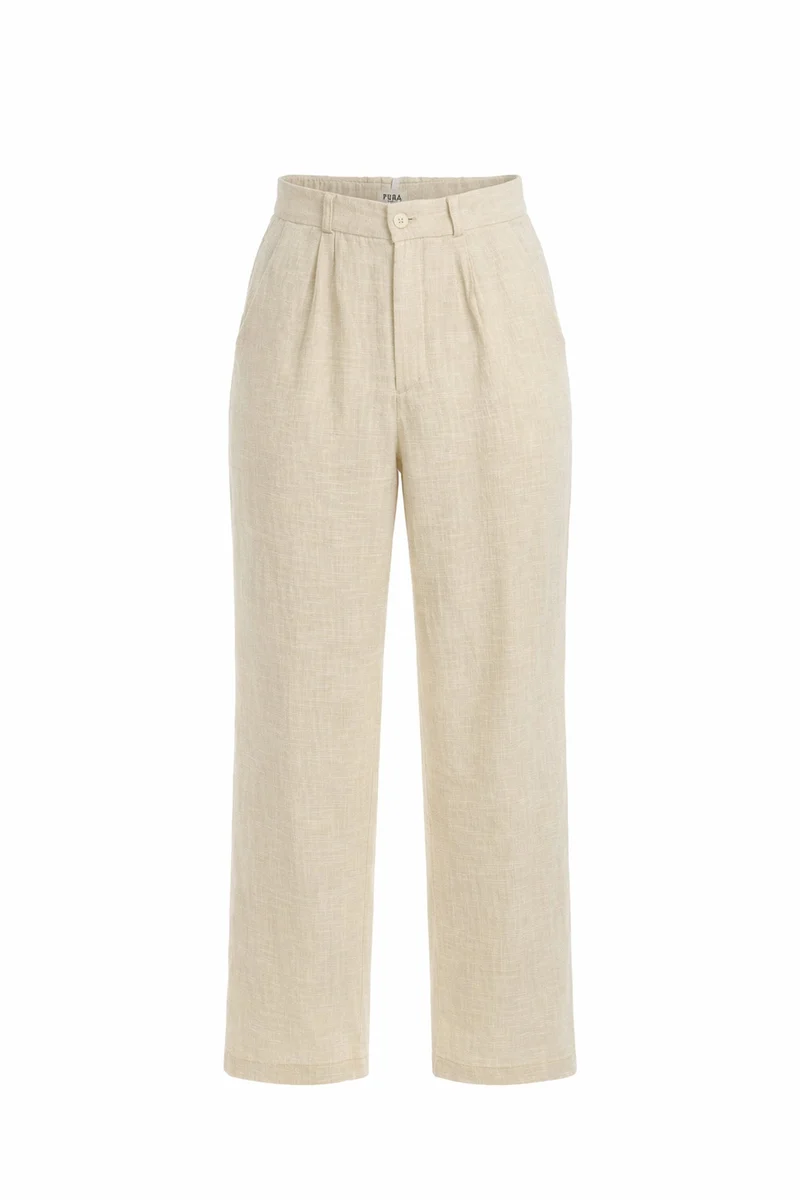 Ecru Hosen the Lauren aus 100% Bio-Baumwolle von Pura Clothing