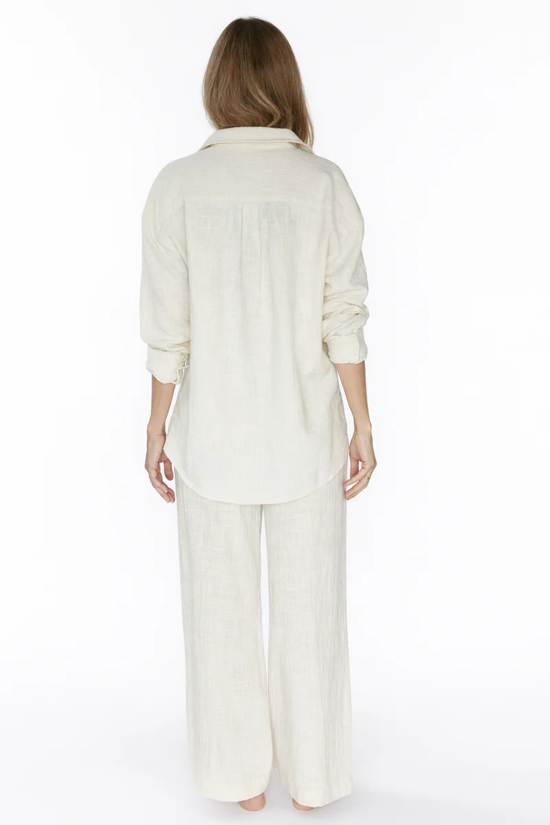 Ecru Hosen the Lauren aus 100% Bio-Baumwolle von Pura Clothing