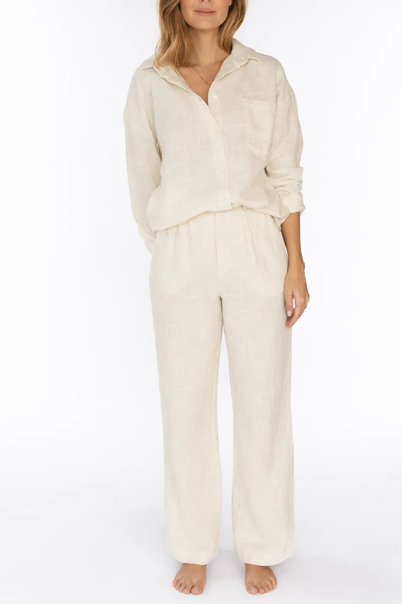 Ecru Hosen the Lauren aus 100% Bio-Baumwolle von Pura Clothing