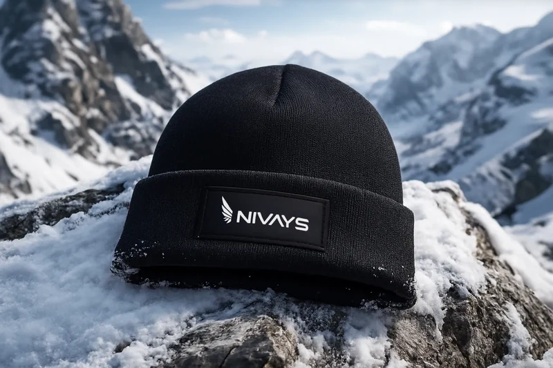 Schwarze Mütze Re:Core aus 100% recycletem PET von Nivays