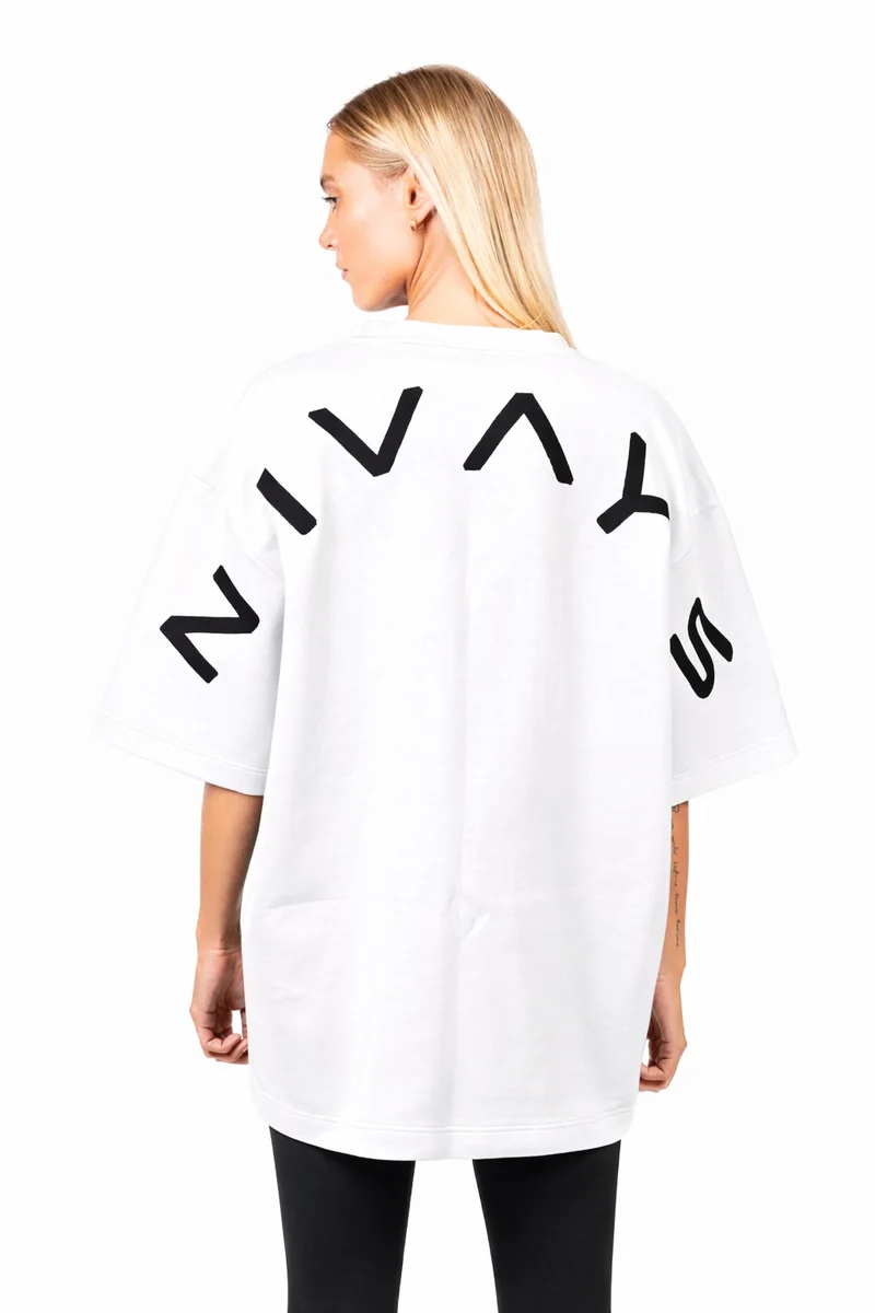 Weisses Shirt Gravity Oversized aus Baumwolle von Nivays