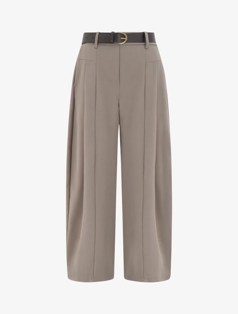 Weit geschnittene Hose mit hoher Taille - Maulwurf