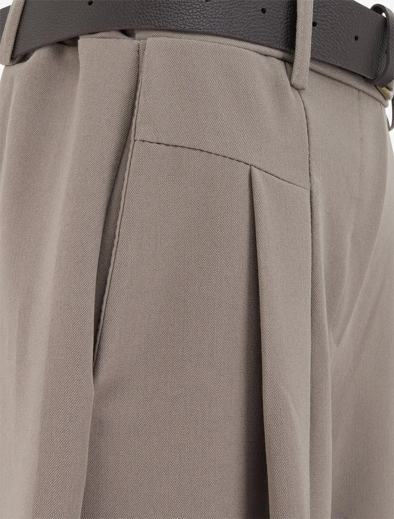 Weit geschnittene Hose mit hoher Taille - Maulwurf