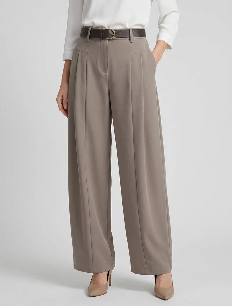Weit geschnittene Hose mit hoher Taille - Maulwurf