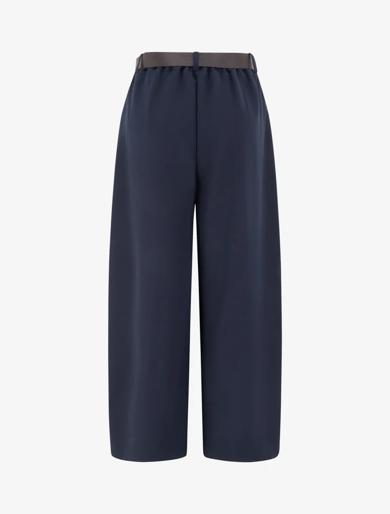 Weit geschnittene Hose mit hoher Taille - Marine