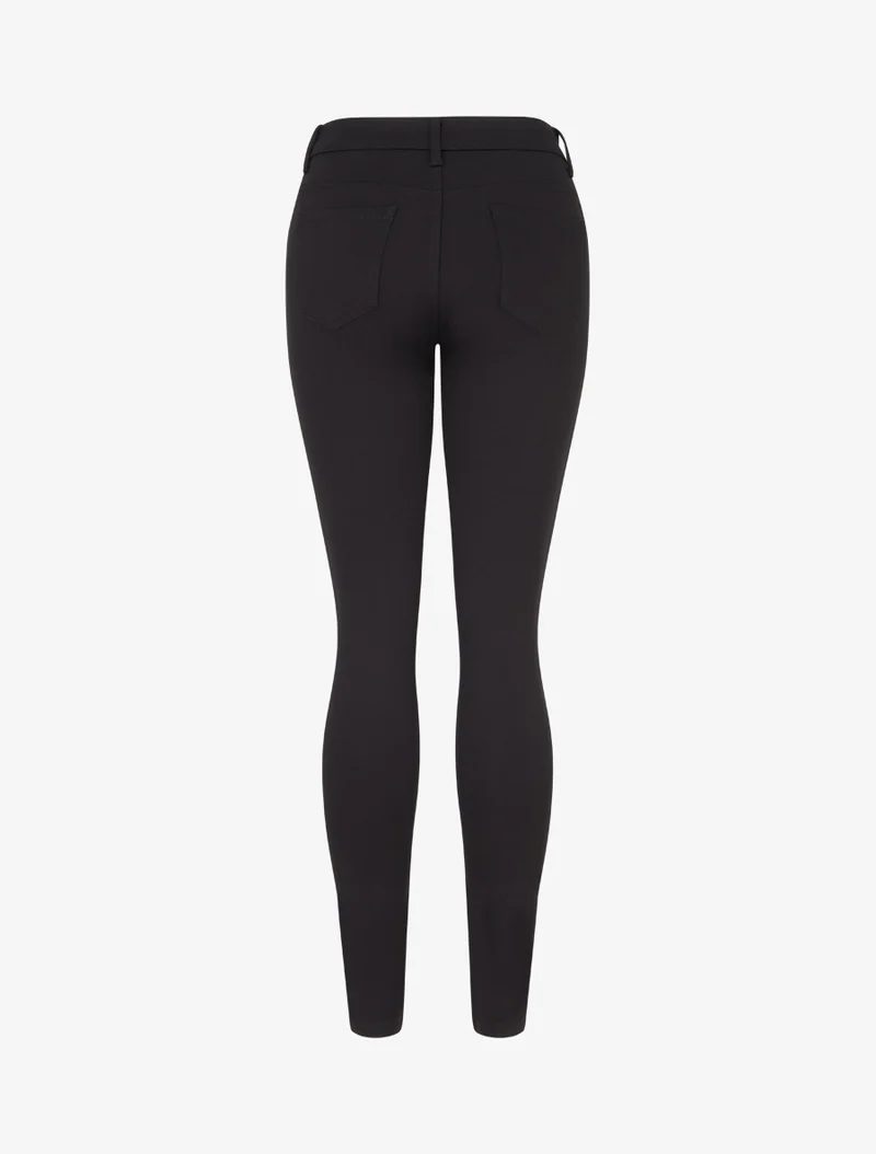 Hoch taillierte einfarbige Skinny-Hose - Schwarz
