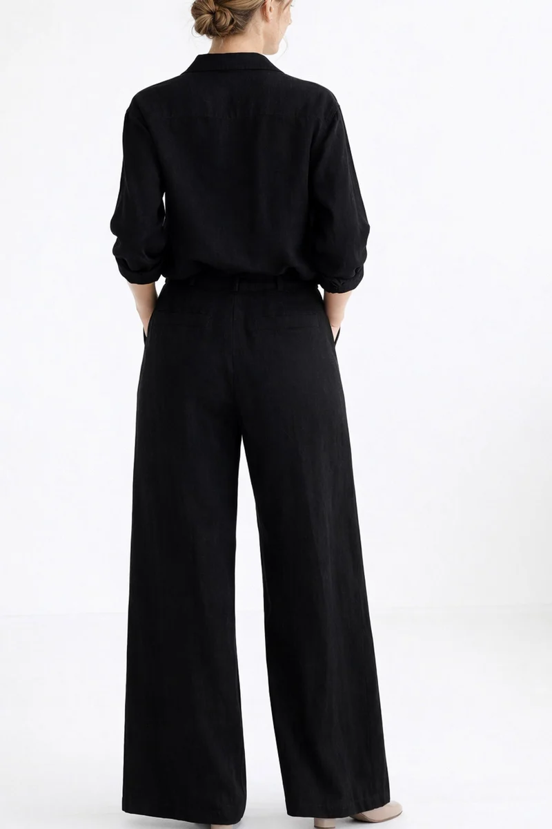 Schwarze Hosen the Lauren aus 100% Bio-Baumwolle von Pura Clothing
