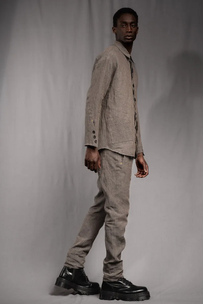 eigensinnig wien | GroTho | Designer-Sommeranzug für Herren aus Leinen mit Overshirt und schmaler Hose