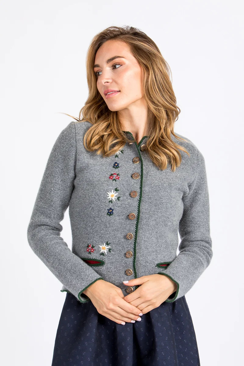 Almliebe Strickjacke Donauwörth Mittelgrau