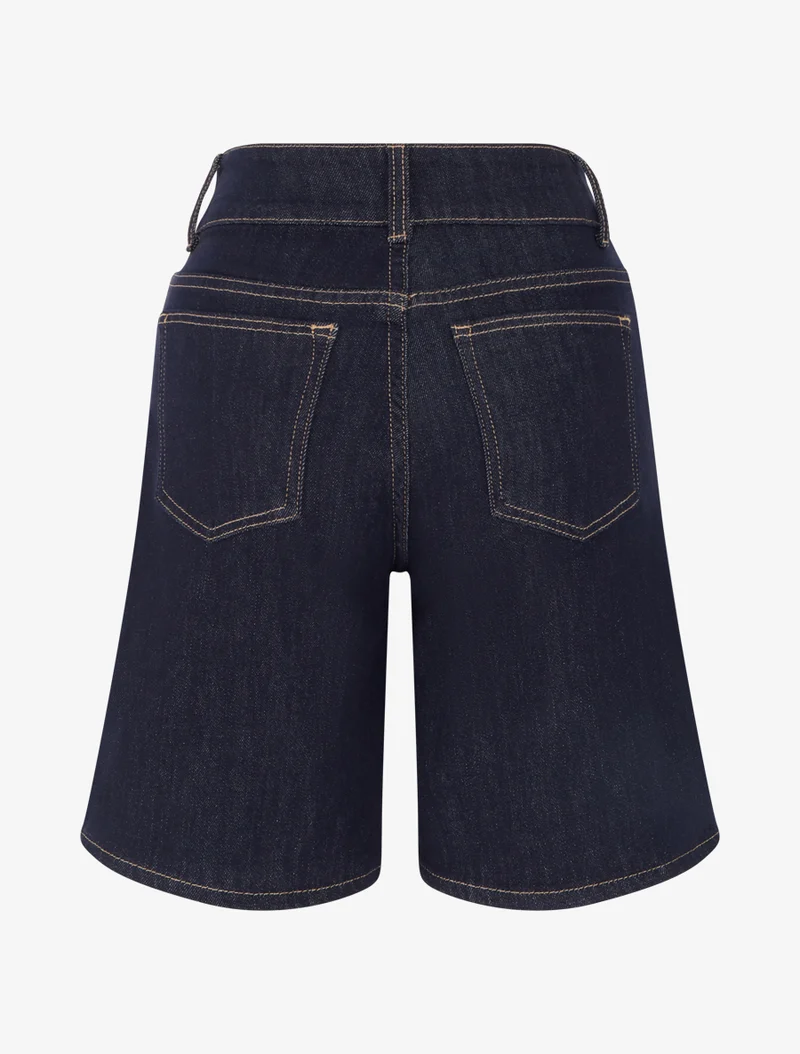 Jeans-Bermuda mit zwei Knöpfen - Rohblau