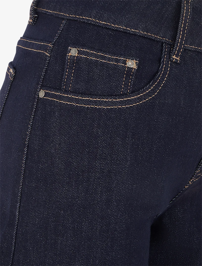 Jeans-Bermuda mit zwei Knöpfen - Rohblau