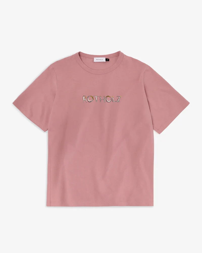 Pinkes Logo T-Shirt aus 100% Bio-Baumwolle von Rotholz