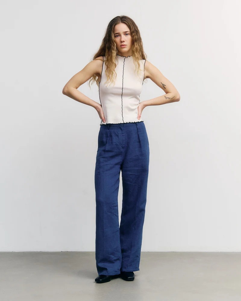 Weisses Top Pin-Tucked aus Bio-Baumwolle von Rotholz