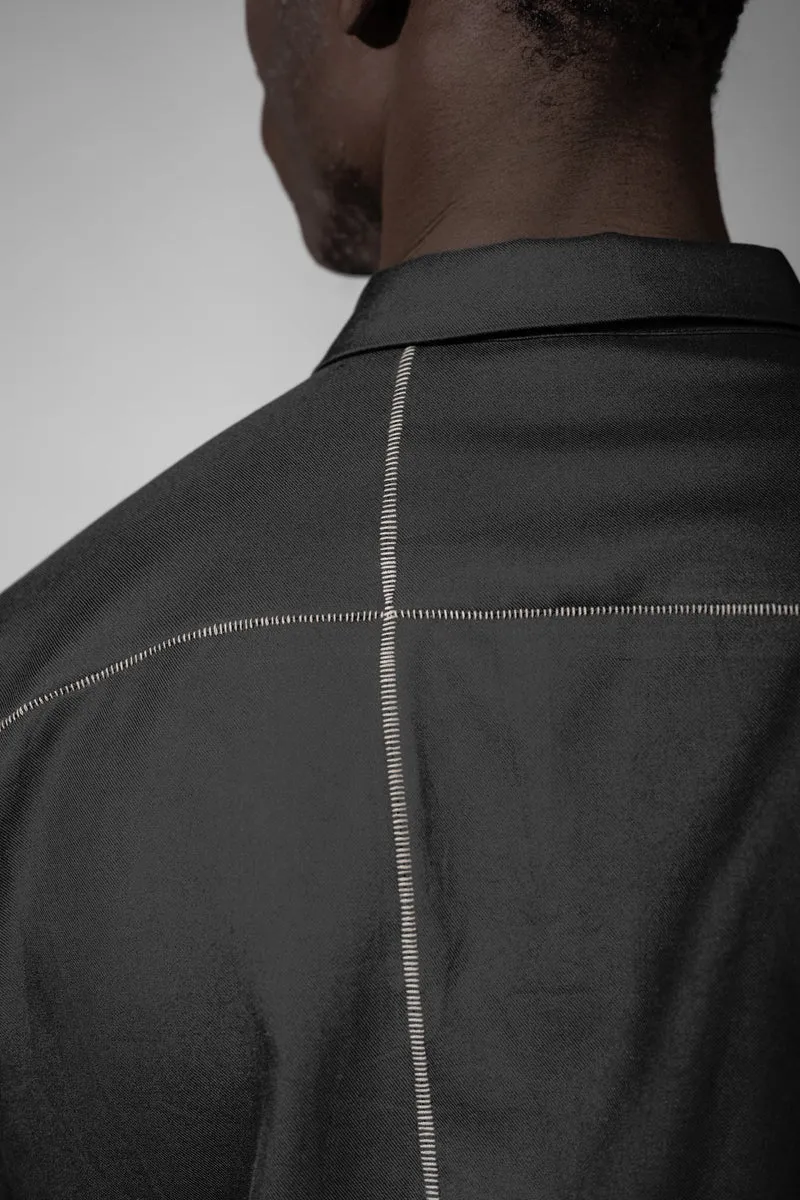 eigensinnig wien | Gruen | Schwarzes Designer-Herrenhemd aus luxuriöser, italienischer Baumwolle