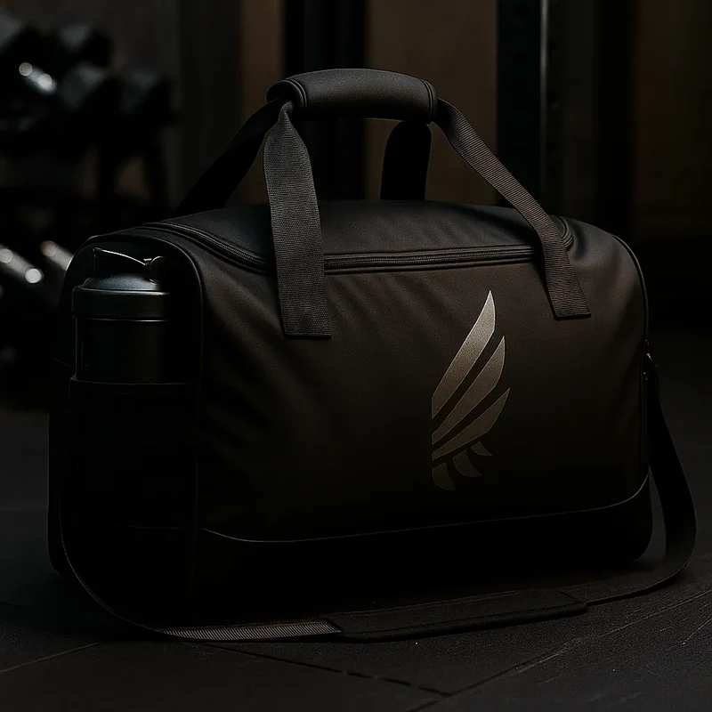 Schwarze Gym-Tasche Essence aus recyceltem Polyester von Nivays