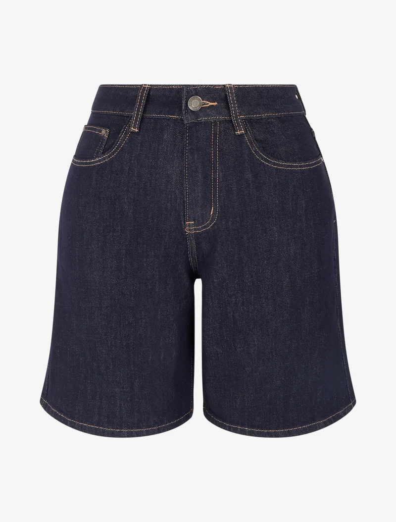 Gerade geschnittene Jeans-Bermuda - Rohblau