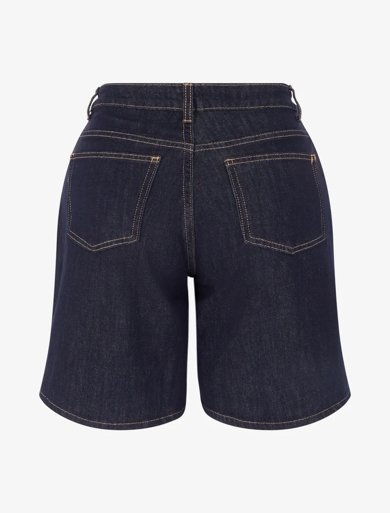 Gerade geschnittene Jeans-Bermuda - Rohblau