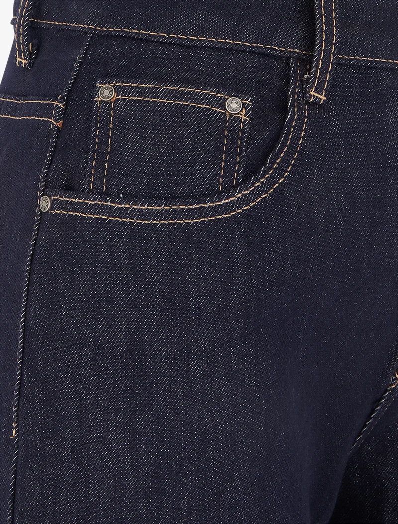 Gerade geschnittene Jeans-Bermuda - Rohblau