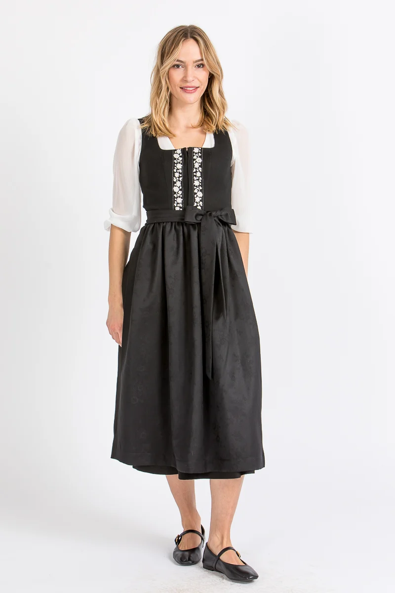 Almliebe Dirndl Lina schwarz verschiedene Schürzenbänder