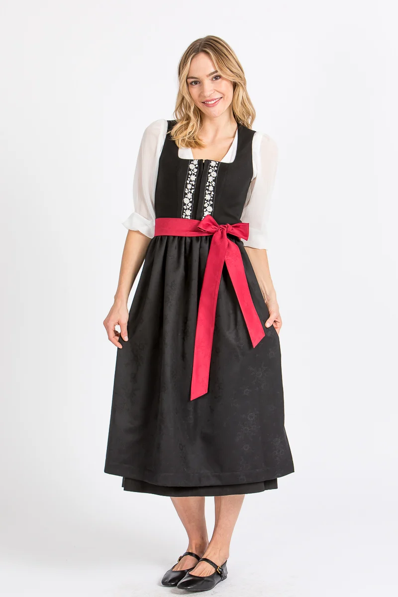 Almliebe Dirndl Lina schwarz verschiedene Schürzenbänder