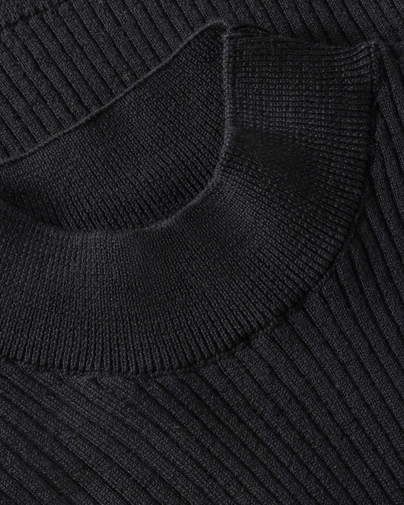 Schwarzes Stricktop Singlet aus 100% Merinowolle von Rotholz
