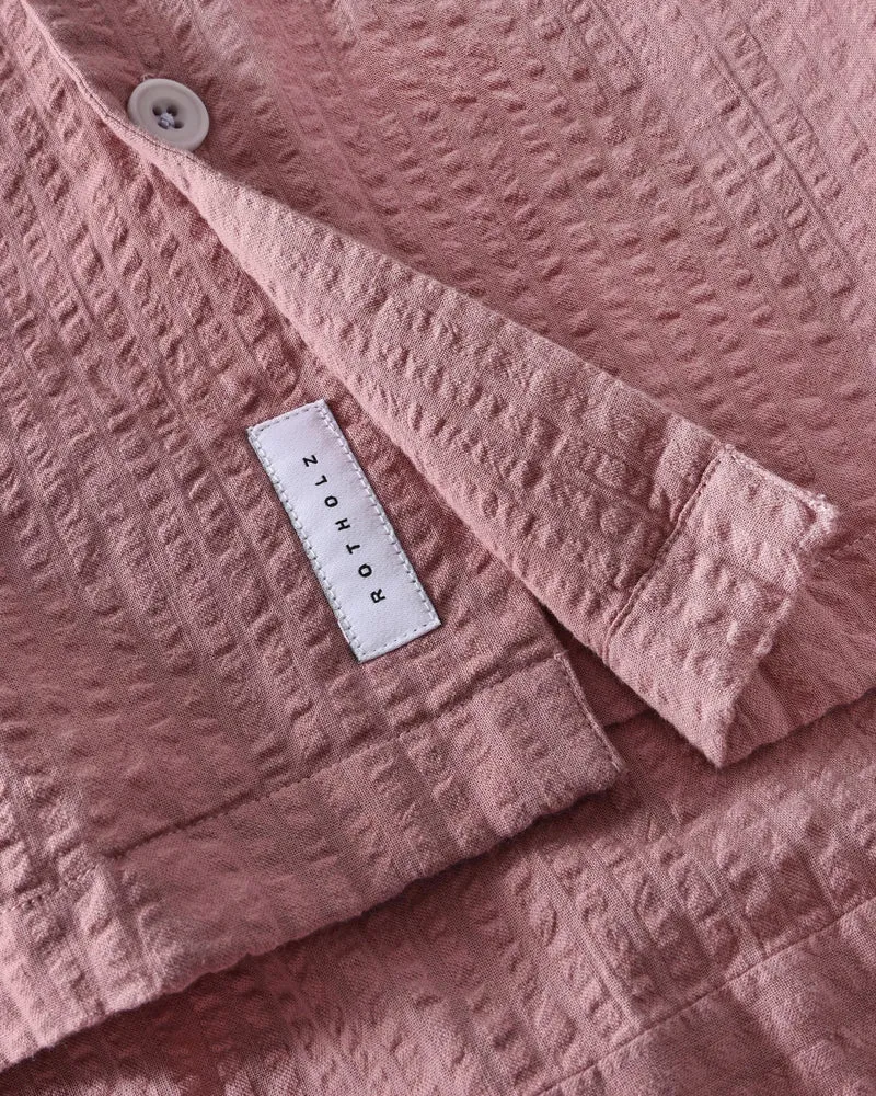 Pinkes Bowling Hemd aus Bio-Seersucker Baumwolle von Rotholz