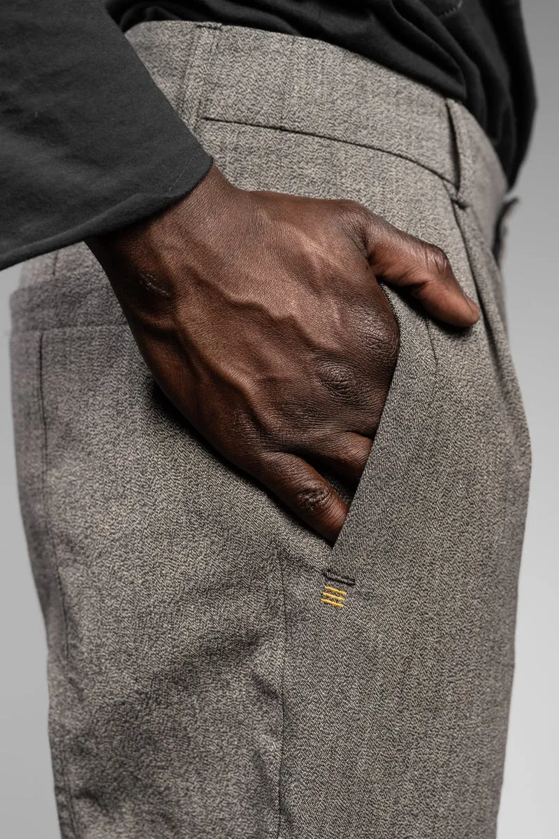eigensinnig wien | Meinong | Graue Herren Designerhose mit Bundfalten aus japanischer Baumwolle