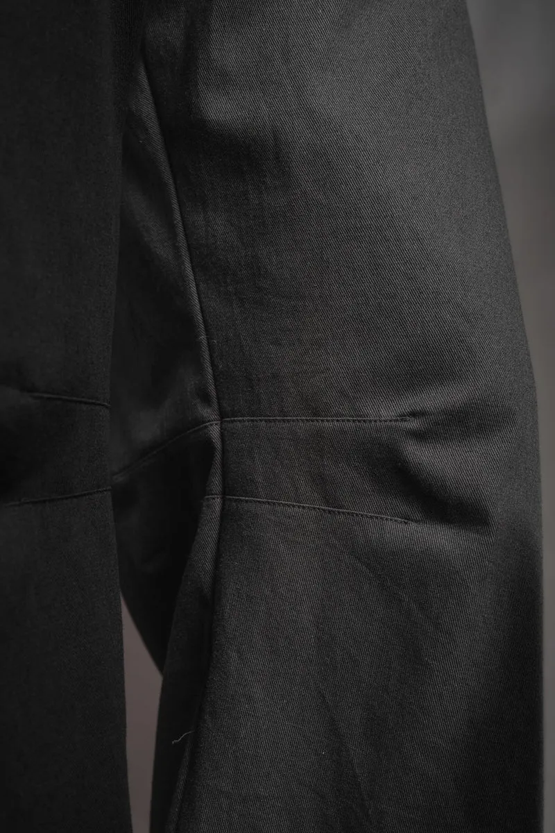 eigensinnig wien | Nin Nin A | Designer Barrel Leg Hose aus leichter, schwarzer Baumwolle