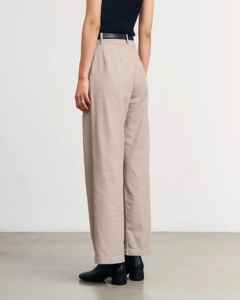 Beige Hose High Waist aus 100% Bio-Baumwolle von Rotholz