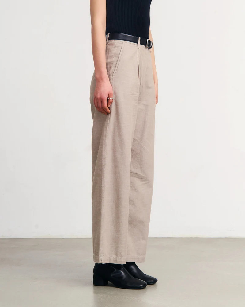 Beige Hose High Waist aus 100% Bio-Baumwolle von Rotholz