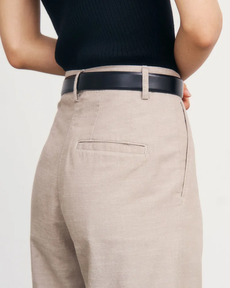 Beige Hose High Waist aus 100% Bio-Baumwolle von Rotholz