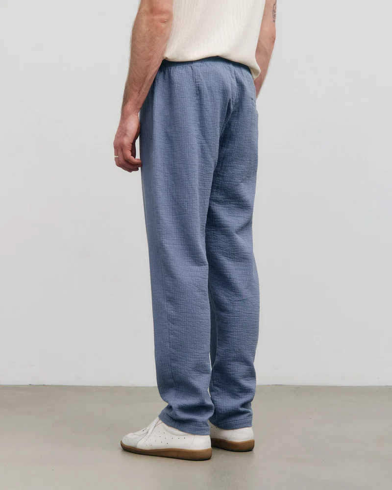 Nadelstreifen Hose Bio Baumwolle - Hellblau