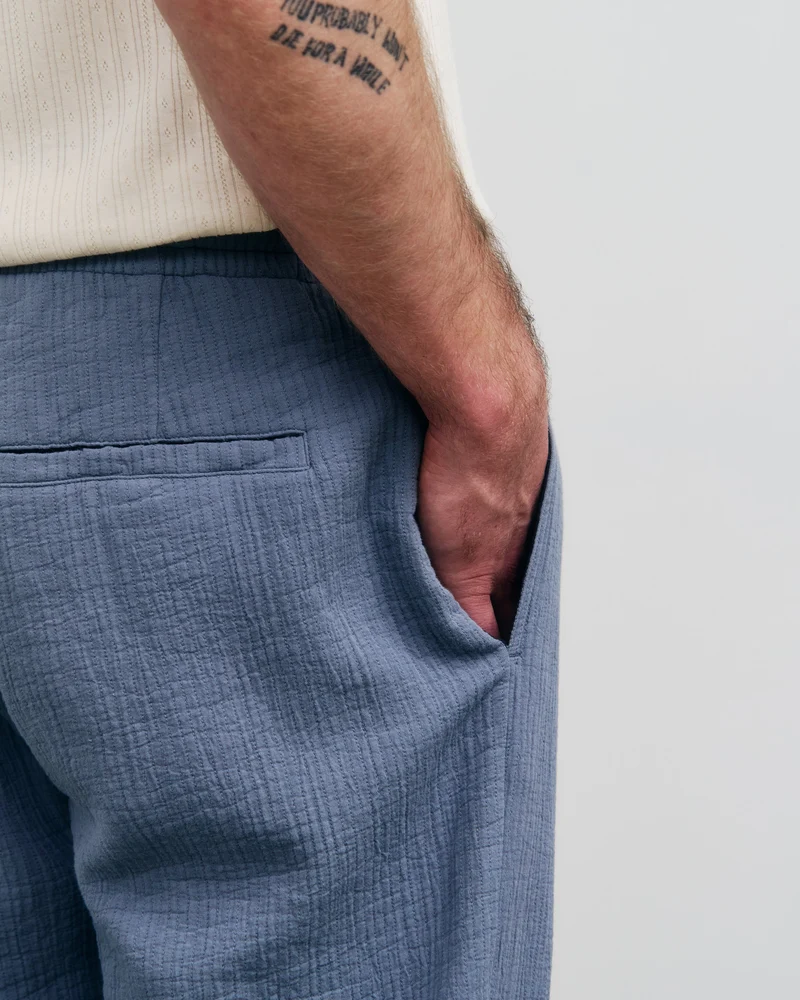 Nadelstreifen Hose Bio Baumwolle - Hellblau