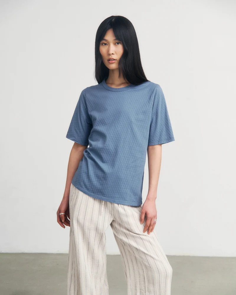 Blaues T-Shirt aus Bio-Baumwolle von Rotholz