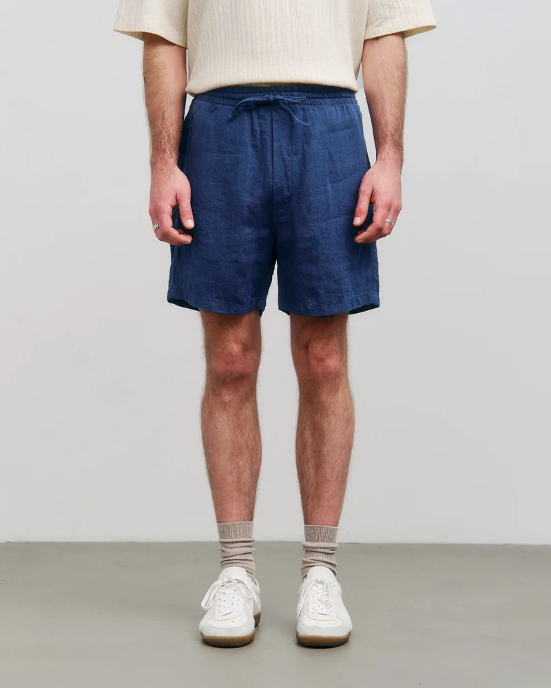 Blaue kurze Hose aus Bio-Baumwolle von Rotholz