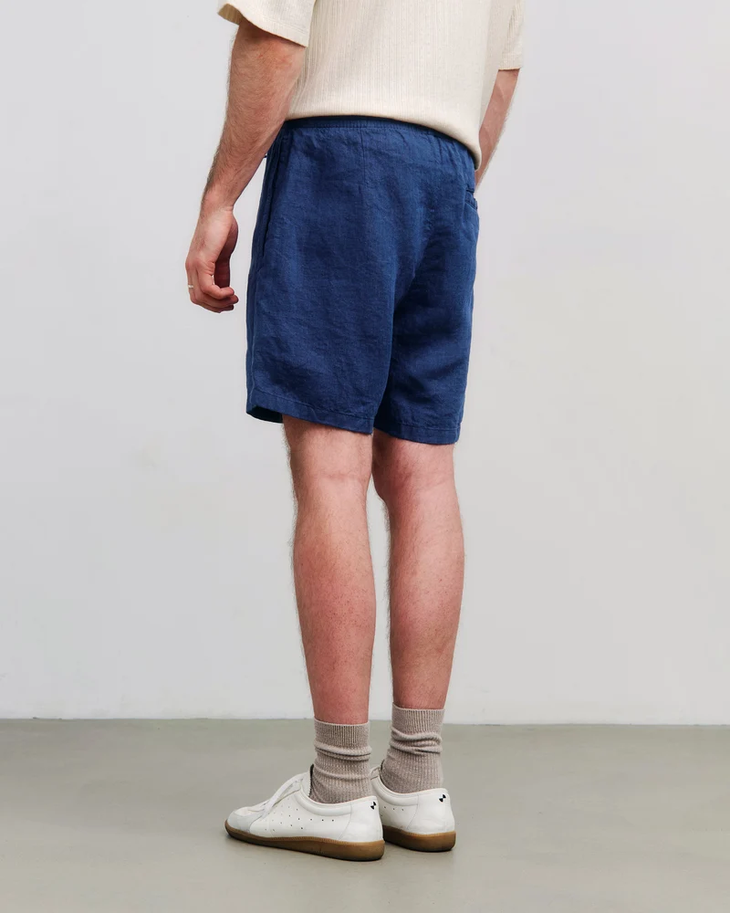 Blaue kurze Hose aus Bio-Baumwolle von Rotholz