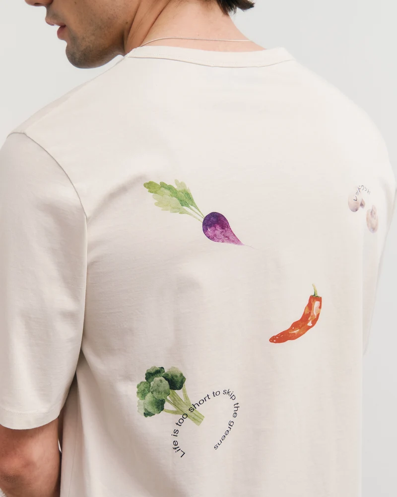 Weisses T-Shirt Veggie aus Bio-Baumwolle von Rotholz