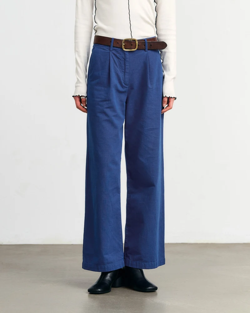 Blaue Hose High Waist aus 100% Bio-Baumwolle von Rotholz