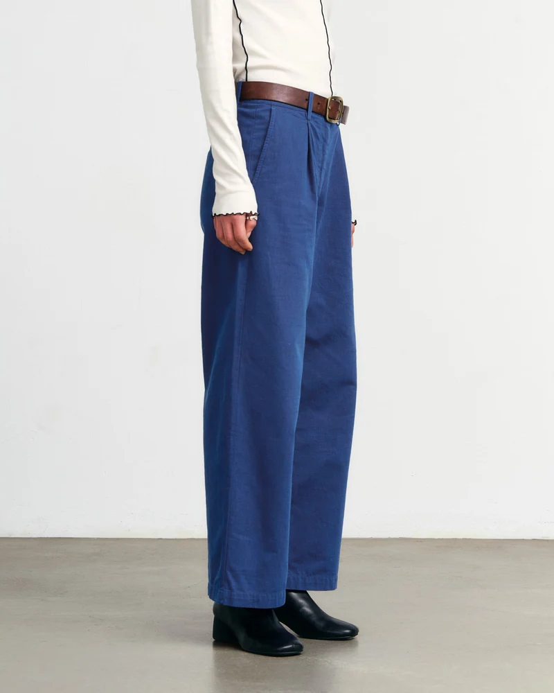 Blaue Hose High Waist aus 100% Bio-Baumwolle von Rotholz