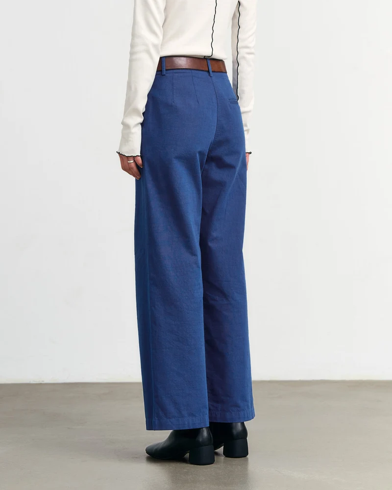 Blaue Hose High Waist aus 100% Bio-Baumwolle von Rotholz