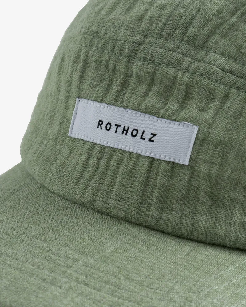 Grünes Cap 5-Panel Label aus Bio-Baumwolle von Rotholz