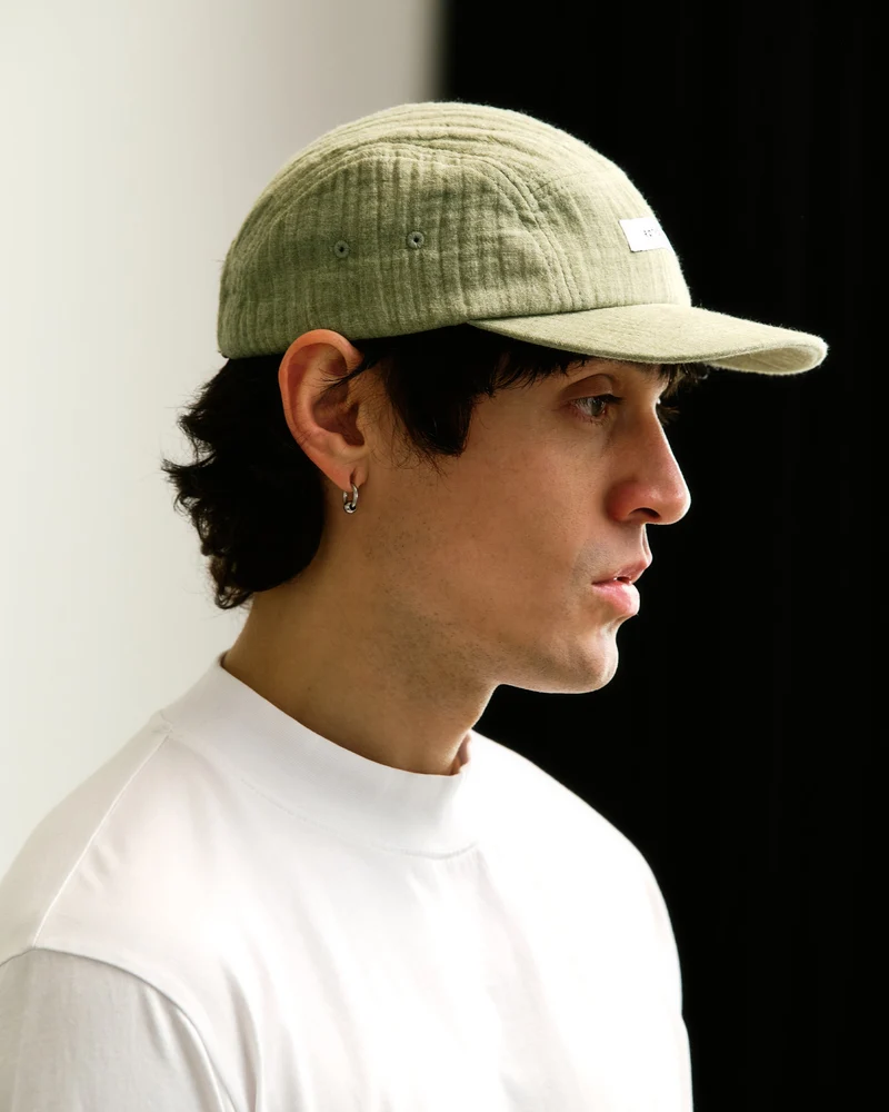 Grünes Cap 5-Panel Label aus Bio-Baumwolle von Rotholz