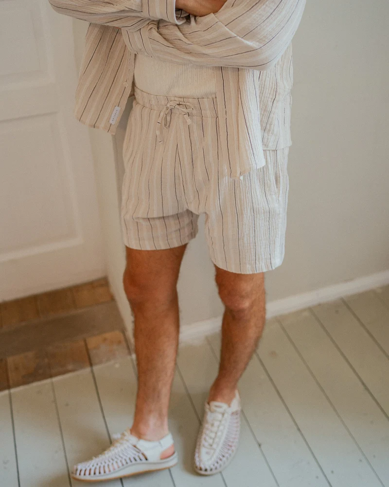 Gestreifte Musselin Shorts aus Bio-Baumwolle von Rotholz