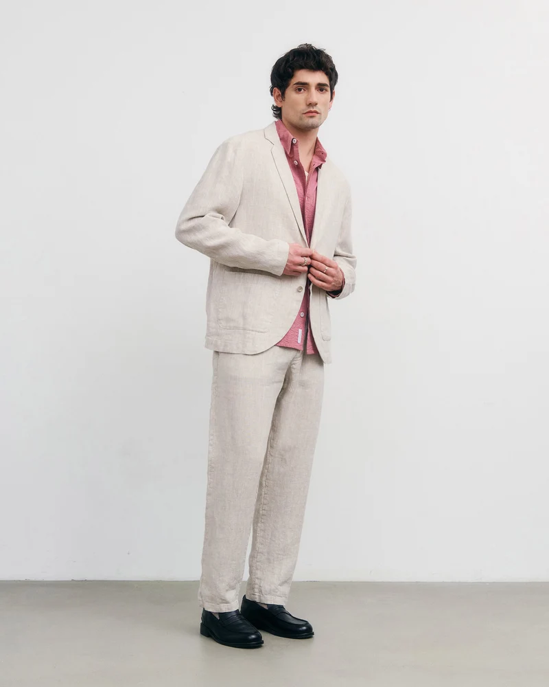 Leinen Blazer Bio Baumwolle - Natur