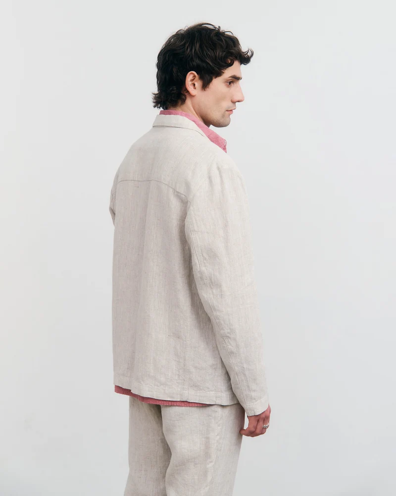 Leinen Blazer Bio Baumwolle - Natur
