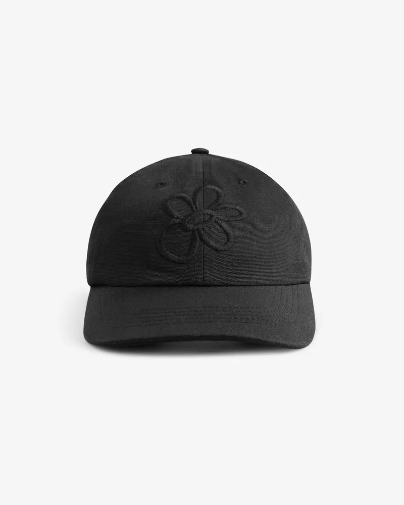 Schwarze Cap Flower aus Bio-Baumwolle von Rotholz