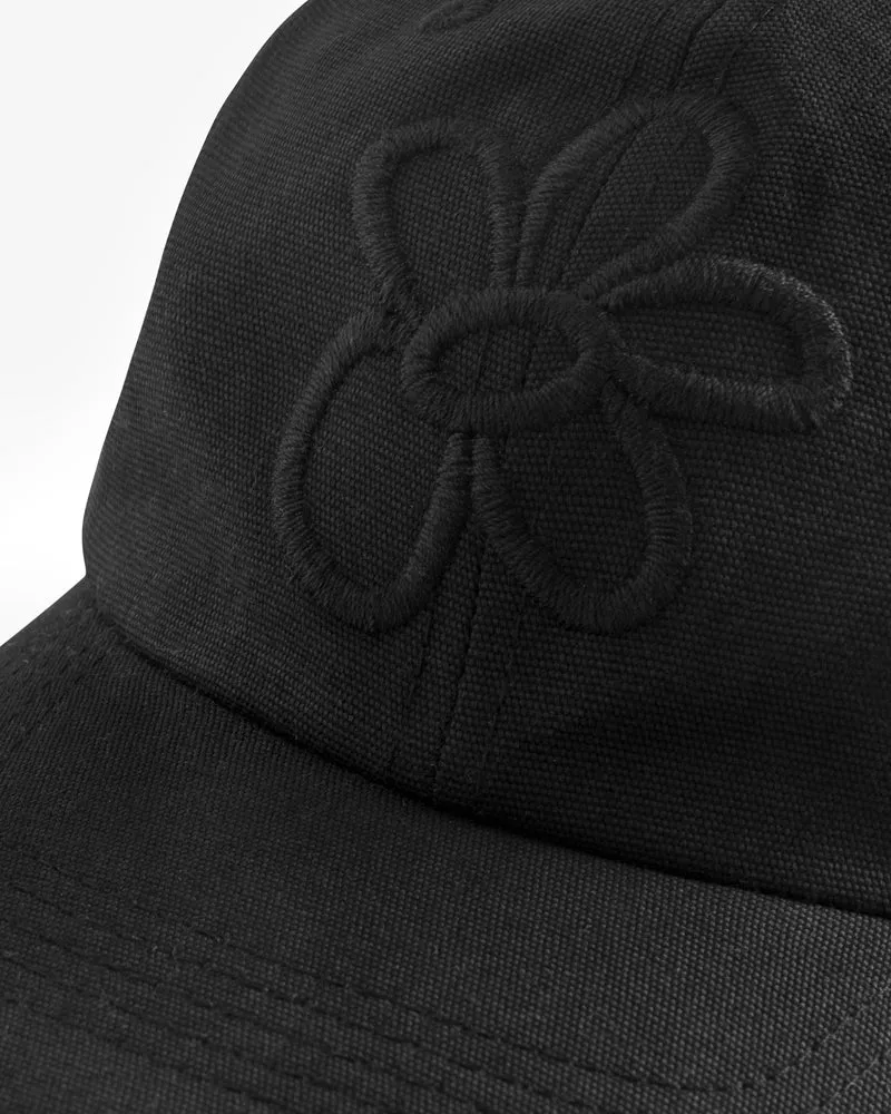 Schwarze Cap Flower aus Bio-Baumwolle von Rotholz