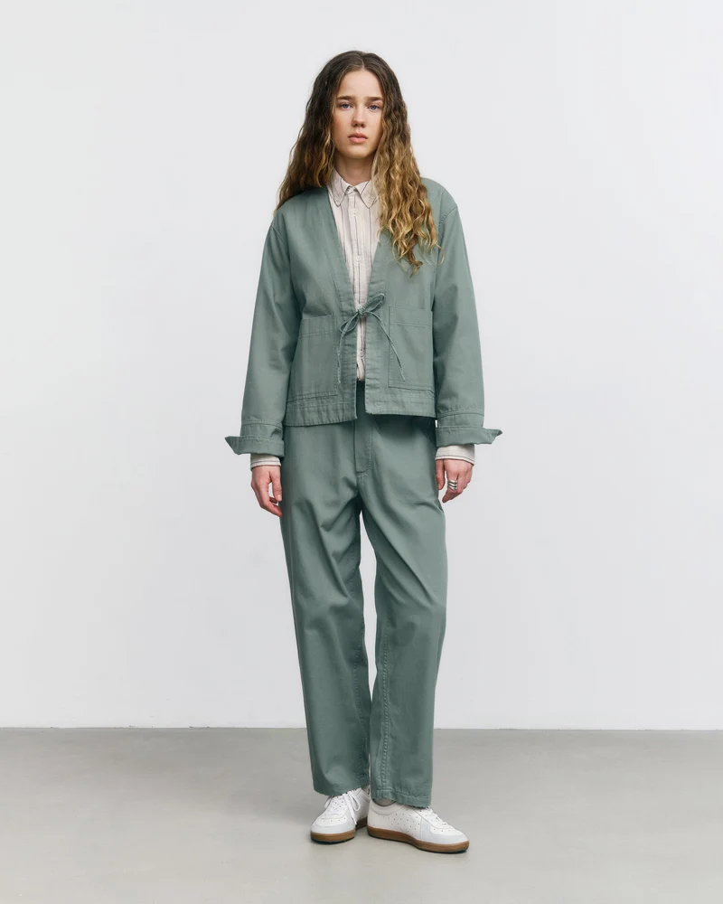Grüne Jacke Kimono aus Bio-Baumwolle von Rotholz