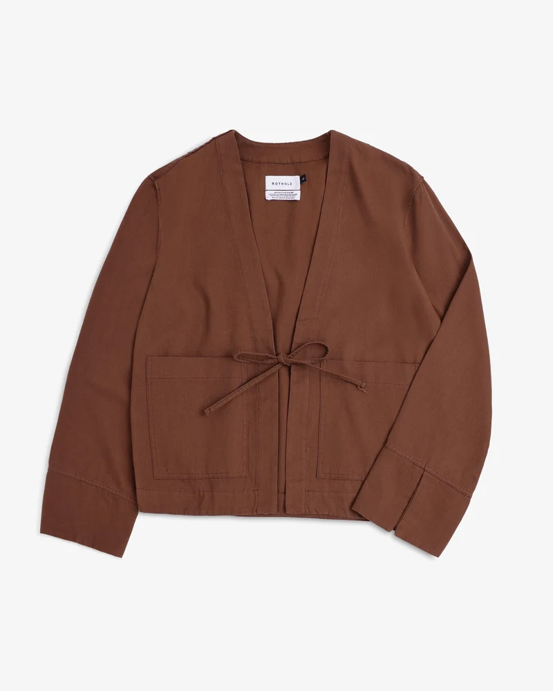Braune Jacke Kimono aus Bio-Baumwolle von Rotholz